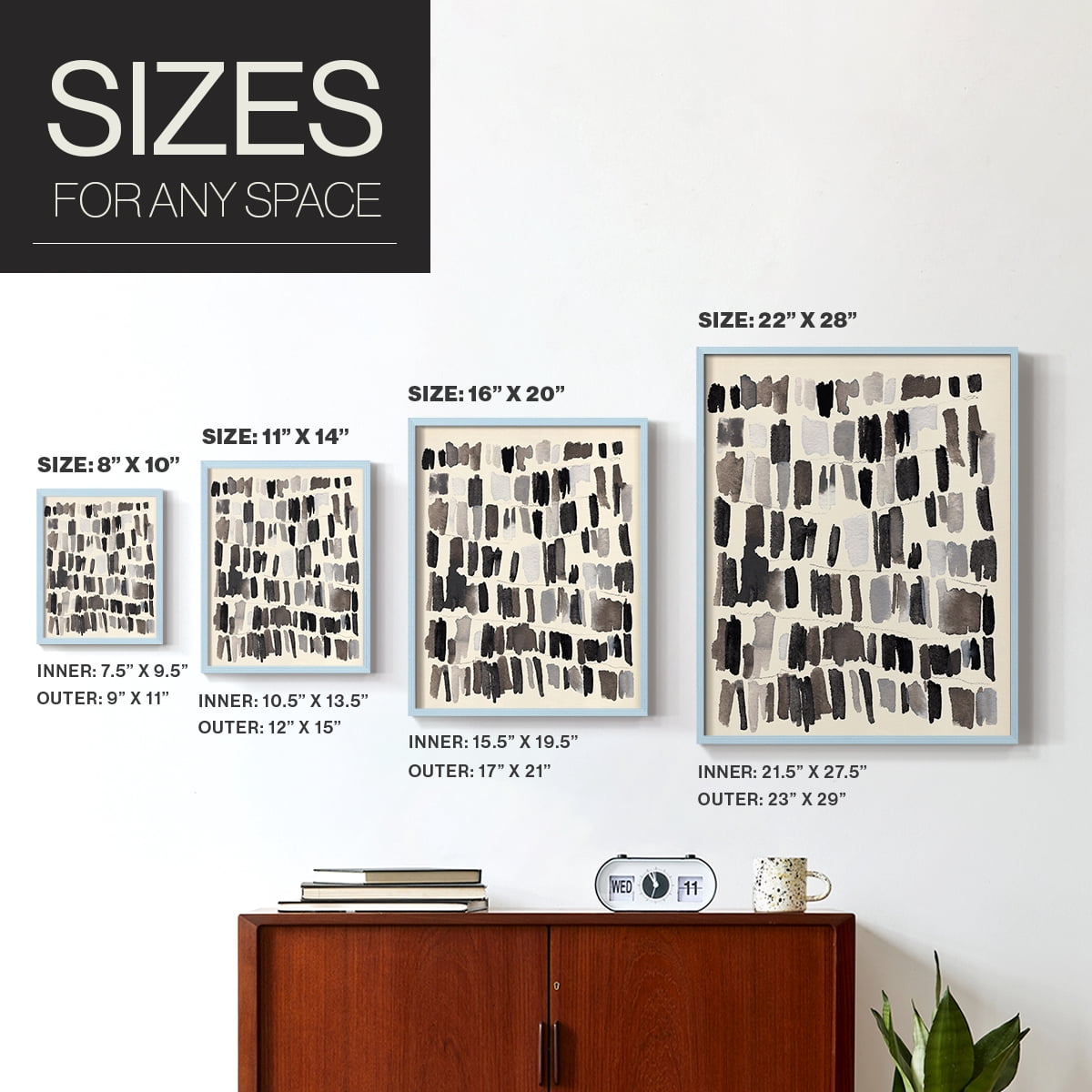 Chalk and Flint IV Framed Print in Blue Solid Wood Framed Print No Nail Hanging