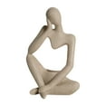 thumbnail image 2 of Estatuilla moderna Soledad Figura Pensador abstracto beige, 2 of 10
