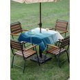 thumbnail image 4 of Outdoor Tablecloth with Umbrella Hole for Patio/Picnic/Party/Camping, Teal Blue Ombre Waterproof Table Cloth Square Cover Washable, Summer Beach Ocean Waves Coastal (54"x 54"), 4 of 9