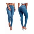 thumbnail image 3 of Women High Waist, Stretchy Jeans Slim Fit Leg Pull on Jean with Pockets, Soft Breathable Cotton Blend Denim Blue S, 3 of 7