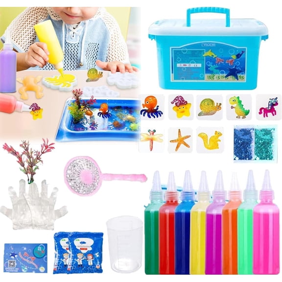 Magic Water Elf Toy Kit,Magic Water Elf,Magic Water Gel Kit,Magic Water Elf Toy,Magic Water Gel,Handmade Water Animal Set Water Gel Kit with Magic Gels and Sea Creature Molds