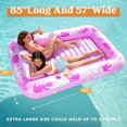 thumbnail image 3 of L/XL Inflatable Tanning Pool Lounge Float With Cup Holder, 70“X46”/85″ x 57″ Extra Large Pool Floats Adult with Pillow, 4 in 1 Tub Raft Floatie, Sunbathing Bed Lounge Blow Up Ball Pit Party, 3 of 27