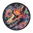 thumbnail image 2 of Voice Activated Clock with Glow Light 12 Inch Large Silent Wall Clock Battery Operated for Home Decor Fox Skull, 2 of 8