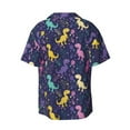 thumbnail image 4 of Goofa Colorful Dinosaur Printed Men's Casual Short-sleeved Shirt,Lightweight Breathable Button-down,Summer Casual men's top,Versatile Fashion shirt-XX-Large, 4 of 7