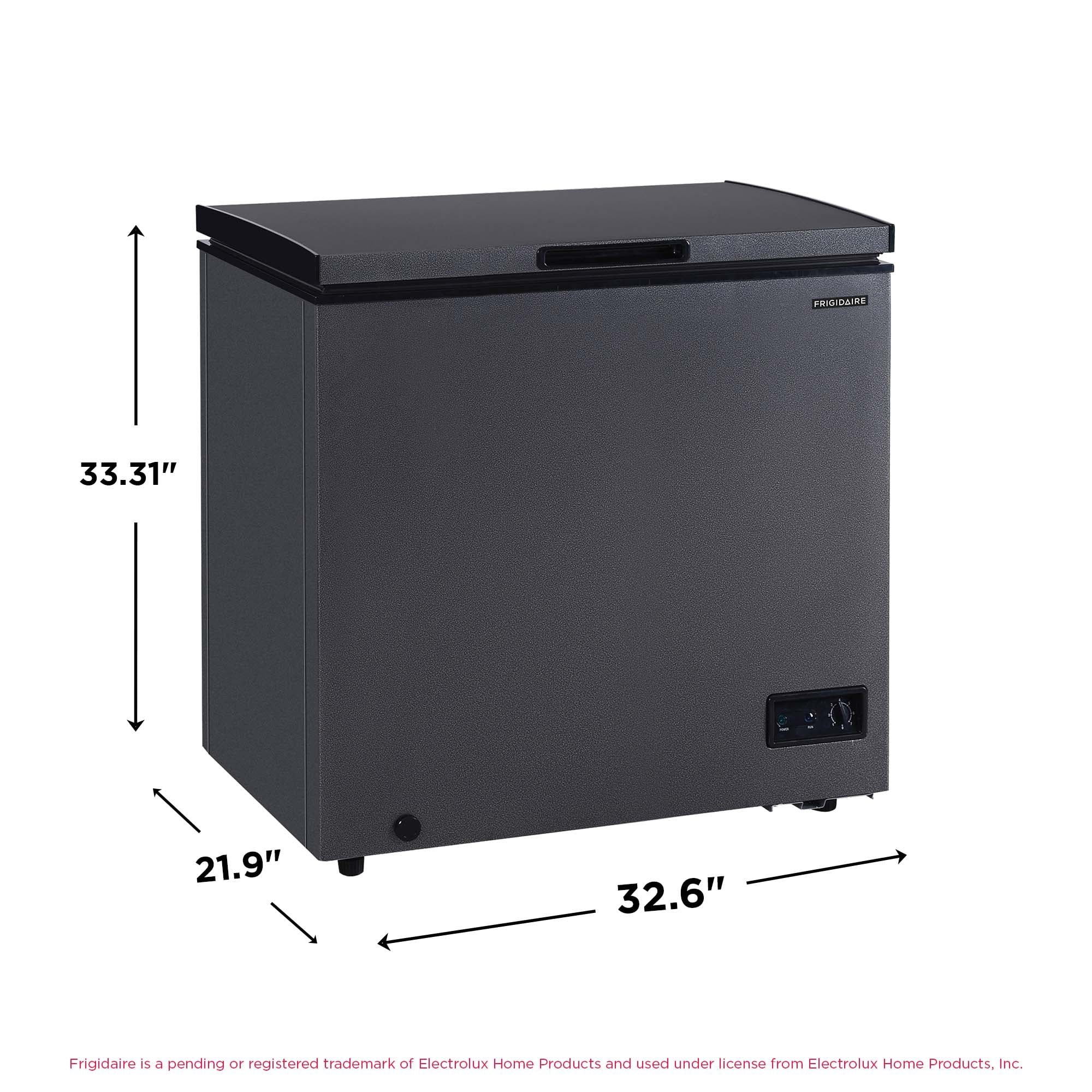 Frigidaire 7.0 Cu. ft. Garage Ready Chest Freezer in Black Granite Finish, Deep Freezer for Garage, Kitchen, Basement, Bulk Food Storage