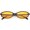 Black / Orange, variant on Retro Rectangle Sunglasses Slim Arms Color Tinted Lens 54mm (Black / Yellow)