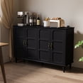 thumbnail image 2 of ZOSQUARE 55" Sideboard Storage Cabinet with 4 Storage Doors and 2 Adjustable Shelves, Black Accent Cabinet with Antique Hardware, Credenza Cabinet with Storage for Living Room, 2 of 6