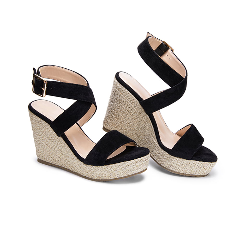 Womens Espadrilles Wedges Sandals Heels Open Toe Tie Lace Up Platform Ankle Strap Summer Dress Shoes