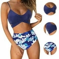 thumbnail image 5 of Guiexla 2Pcs/Set Printing Swimsuit Split Type Leopard Front Cross Bikini Set for Beach, 5 of 7