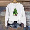 thumbnail image 4 of asdoklhq Christmas Long Sleeve Tops for Women Round Neck Christmas Printed Sweatshirt Long Sleeved Top Sweatshirt White L, 4 of 6