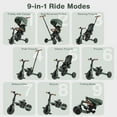 thumbnail image 4 of INFANS 9-in-1 Foldable Toddlers Tricycle, Converts Stroller to Balance Bike with Adjustable Push Handle, Canopy & Backrest, Pedal Conversion, Retractable Rear Wheels for 1-6 Years, 4 of 9