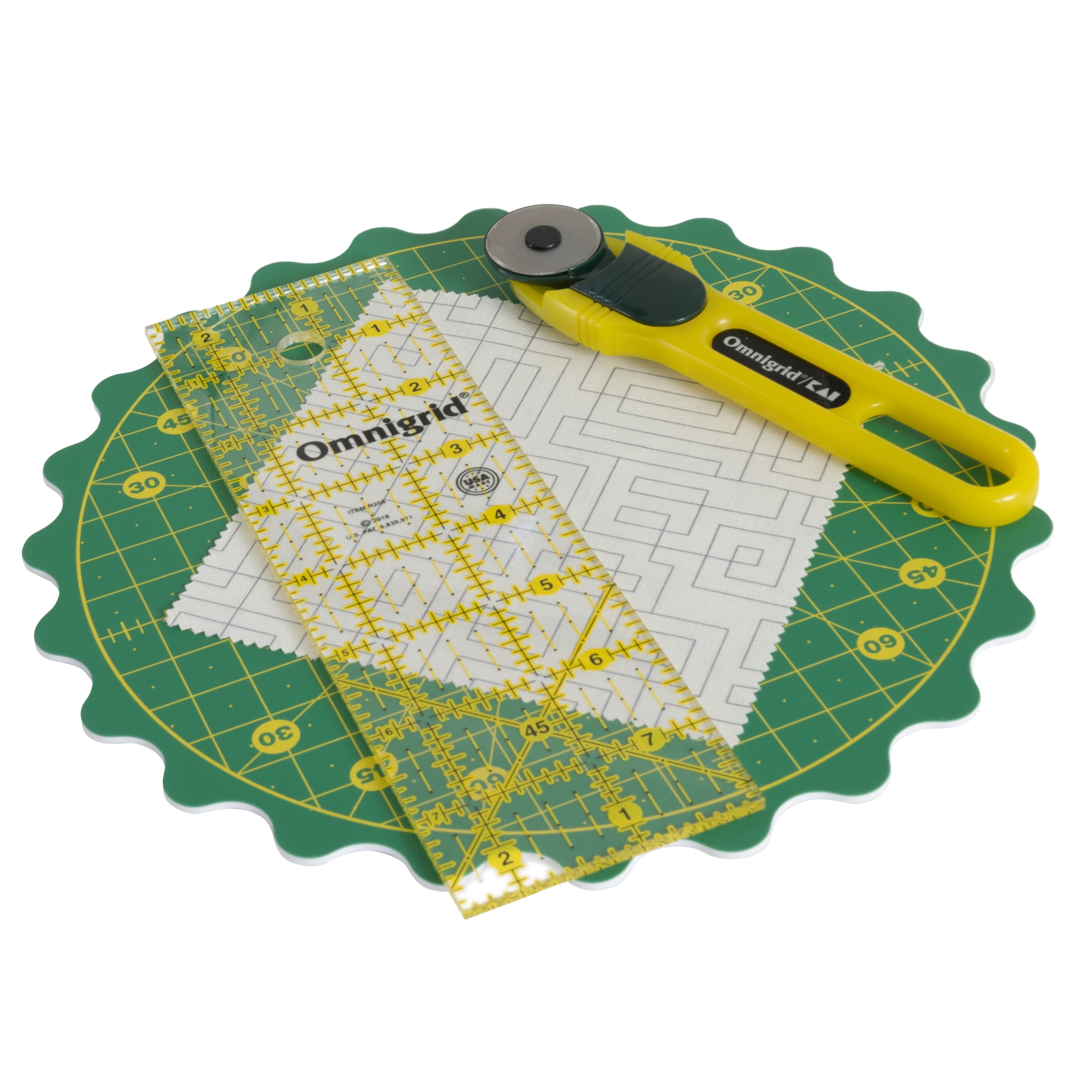 Omnigrid Large Folding Cutting Kit Rotary Cutter Ruler Mat 18x24 24FM18RC