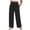 Black, variant on Women's Fashion Solid Color Elastic Waist Casual Pocket Straight Leg Loose Pants