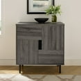 thumbnail image 3 of Walker Edison Moderne Couleur Pop Buffet Accent Entrée Bar Armoire de Stockage Entrée Table Salon Salle à Manger, 30 Pouces, Gris Ardoise, Intérieur Rouge, 3 of 7