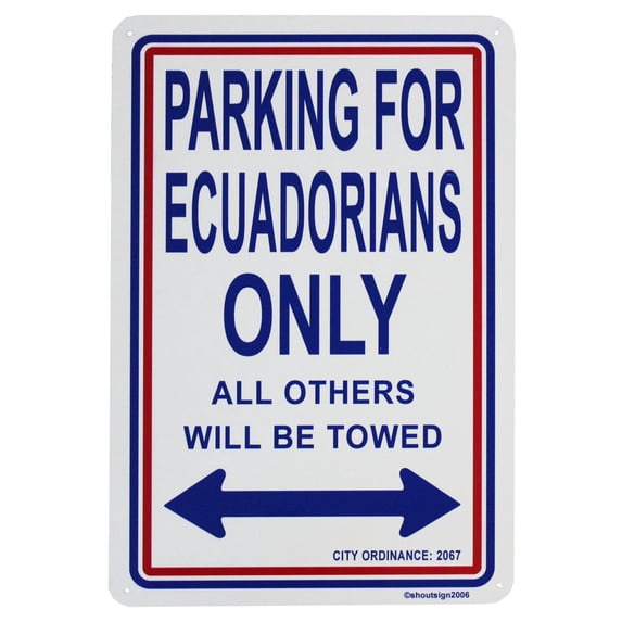 Ecuador Parking Sign
