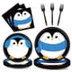 thumbnail image 1 of Set de platos y servilletas de papel con diseño de pingüino para fiestas, diseño de pingüinos, 1 of 7