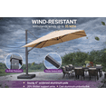 thumbnail image 4 of PURPLE LEAF 11 FT Outdoor Cantilever Umbrellas Square Aluminum Offset Hanging Umbrellas with 360°Rotation Tilt Adjutable Garden Pool Large Patio Umbrella,Beige, 4 of 12