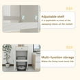 thumbnail image 3 of Storage Cabinet, Robot Vacuum Stand Cabinet with 360° Rotating Universal Wheels, Adjustable Shelf, Sweeping Robot Storage Rack with Doors and Drawers, for Living Room, Hallway, Entryway, Antique White, 3 of 7