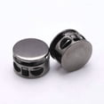 thumbnail image 4 of Double Hole Round Metal Drawstring Cord Lock, Spring Loaded Stopper Fastener For Hat Coat Hoodie, Adjustable Slider Toggle For Camping Bag, Dark Gray 1x1cm, 4 of 5