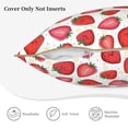 thumbnail image 3 of KLL Hand Drawn Strawberry Decorative Throw Pillow Covers Velvet Soft for Couch Sofa Bedroom Living Room Outdoor (No pillow core)- 18"x18", 3 of 5