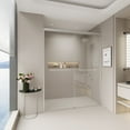 thumbnail image 3 of 56-60 in. W x 72 in. H Double Sliding Shower Door, Semi-frameless Bypass Bathroom Sliding Door with 1/4" (6mm) Tempered Glass for Walk-in Shower, Brushed Nickel 24D03-60BNX, 3 of 18