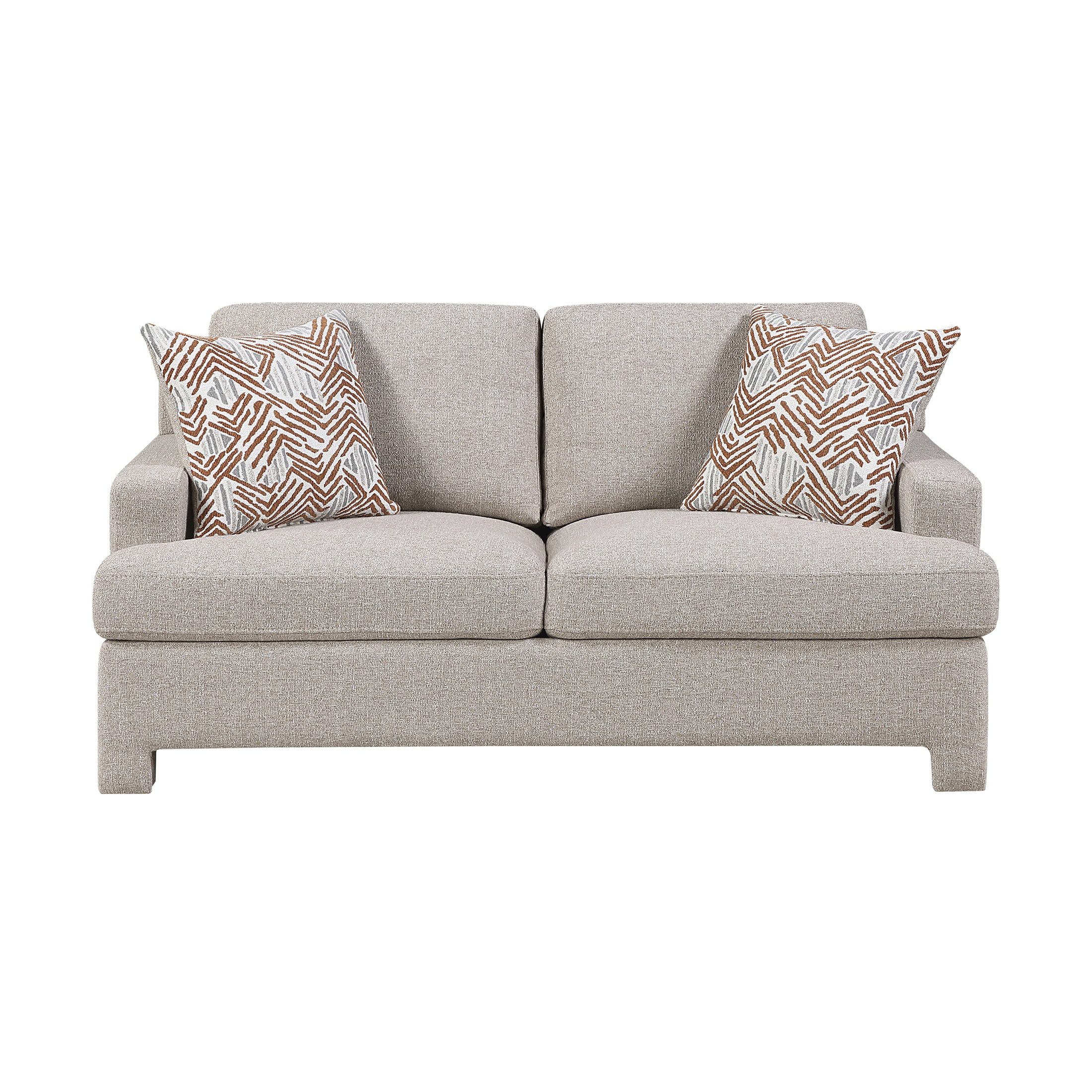 OakvillePark Luxora Chenille Loveseat with 2 Pillows, Taupe