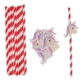 thumbnail image 3 of de papel de a rayas piezas para bodas de cumpleaños, Navidad, fiestas de rojo Yuyangstore Pajas de beber de unicornio, 3 of 8