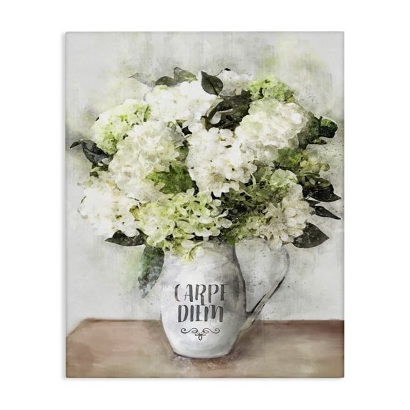 Stupell Industries French Country Carpe Diem White Hydrangeas Canvas Art, 24 x 30, by Ziwei Li