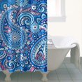 thumbnail image 4 of Blue Paisley Pattern Shower Curtain 36"x72" ,Bathroom Decorative Shower Curtains Set with 12 Hooks,Modern Waterproof Washable Shower Curtain, 4 of 6