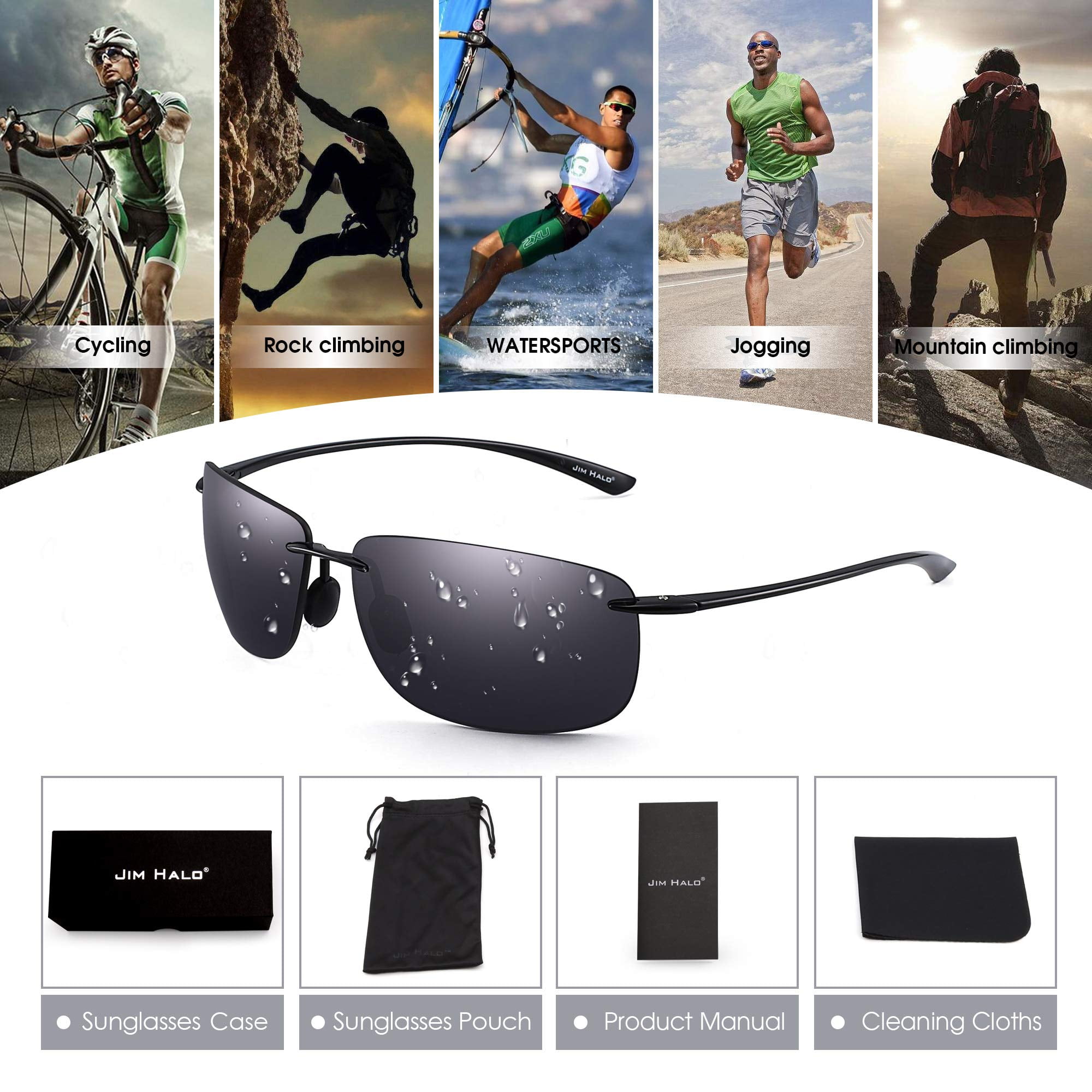 Rimless Sports Sunglasses Brown Jim Halo Brand New!!! | eBay