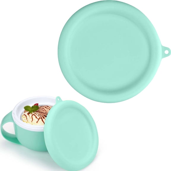 LKXGBMY Reusable Silicone Lid for Dash Mug Ice Cream Maker, Bowl Covers Storage Lid Replacement Ice Cream Maker Accessories for Ice Cream Storage,Freezer Dishwasher Safe(Mint Green)