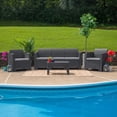 thumbnail image 2 of Flash Furniture Seneca Dark Gray Faux Rattan Chair with All-Weather Seneca Light Gray Cushion, 2 of 11