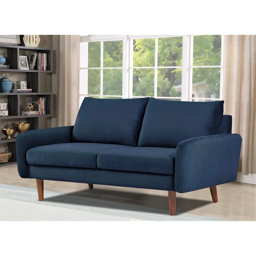 Uspridefurniture Maryellen 58''W Velvet Loveseat, Dark Blue