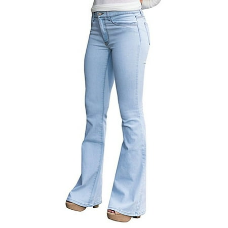 Trumpet Pants Women Casual Wide Leg Jeans Long (Best Jeans For Long Legs)