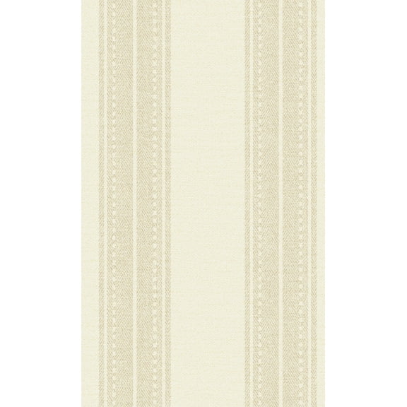 Cream Woven Fabric Inspired Stripes Wallpaper