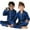 Blue, variant on Beautyzll 2PCS Kids Girls Boys Satin Pajamas Sets Toddler Long Sleeve Silk Loungewear Clothes Outfits Soft Button-Down Pjs Nightwear for 3-14Y