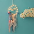 thumbnail image 4 of Toystoory Atrapasueños, adorno colgante de plumas hecho a mano, decoración de pared para el hogar con luz para fiesta, boda, regalo artesanal Almacenamiento y organización del hogar Toystoory HA023108-00, 4 of 6