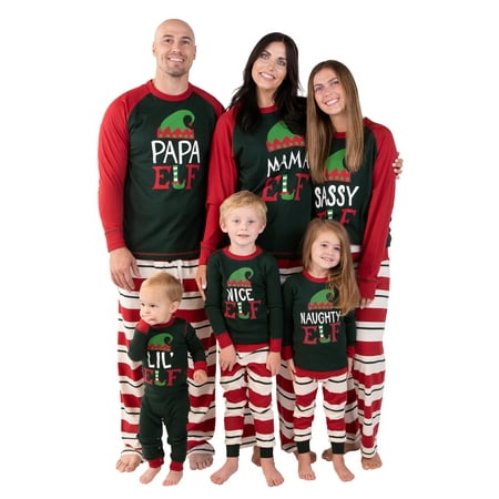LazyOne Matching Family Pajamas, Elf Christmas Pajamas for Family, Festive Pj's for Adults, Kids, Babies, and Dogs