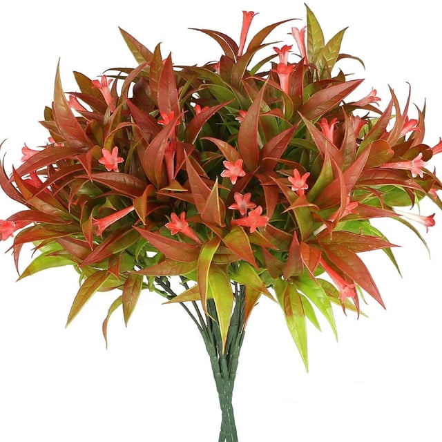 Everlasting Bloom: resistente a los rayos UV, texturas realistas, flores artificiales para decoración durante todo el año, 6 piezas