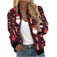 thumbnail image 2 of LOVZFMLL Vestes pour Femmes Chandail en Molleton Ample à Manches Longues avec Fermeture Éclair Veste de Baseball Tricotée Décontractée, 2 of 5