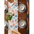 thumbnail image 3 of Table Runner 72 Inches Long for Kitchen Dining, Multicolored Coral Dresser Scarf Farmhouse, Dining Table Decorations for Wedding/Parties, Coastal Ocean Orange Blue Green Ombre 13 x 72 In, 3 of 9