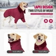 thumbnail image 5 of Winter Pet Dog Coat Fur Collar Warm Big Dog Snow Down Waterproof Jacket Cold Weather Clothes for Large Dogs Labrador Retriever (Wine red,M), 5 of 7