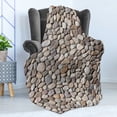 thumbnail image 4 of Rock Soft Flannel Fleece Throw Blanket, Random Sized and Shaped Stones Interlocking Stone Wall Shot Solid Coastal Details, Cozy Plush for Indoor and Outdoor Use, 50" x 70", Multicolor, by Ambesonne, 4 of 5