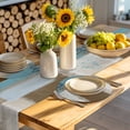 thumbnail image 4 of Teal Blue Round 13 Inch Placemats Set of 4, Brown White Minimalist Retro Smear Ombre Art HeatResistant Non Slip Place Mats for Dining Table, Wipeable Braided Kitchen Table Mats for Housewarming, 4 of 9