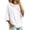 White, variant on VSSSJ Women's 3/4 Sleeve Hooded Sweatshirt Loose Fit Batwing Sleeve Ribbed Textured Lightweight Fall Casual Pullover Shirt Tops L