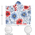 thumbnail image 3 of Wearable Blanket,Pioneer Flower Floral Print Pattern Hooded Wearable Flannel Blanket for Adults & Teens with Buckle,Winter Poncho Shawl Wrap Cape,50"x60", 3 of 5