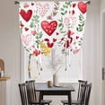 thumbnail image 3 of Valentine's Day Balloon Curtains for Bedroom/Front Door/Bathroom, Pink Red Love Heart Spring Green Botanical Tie Up Curtains 63 Inch Length Light Filtering Kitchen Curtains Shades for Windows 46"x63", 3 of 8