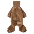 thumbnail image 2 of Warm Dog Sweater with Turtleneck Puppy Jumpsuit Pet Windproof Warm Cold Weather Jacket Long Sleeve Winter Pullover Outfit Clothes for Small Medium Large Outdoor Walking Hiking Sleep(Brown,L), 2 of 6