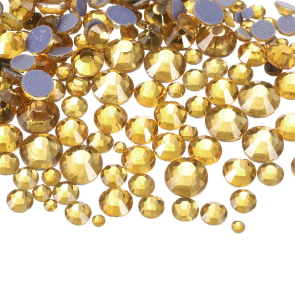 1036 Pcs Hotfix Rhinestones Flatback Crystal Glass Gems with Clear Bag Nail Art Kit for Crafts Clothes DIY Decoration 5 Sizes (SS6-SS30 Set,Brown)