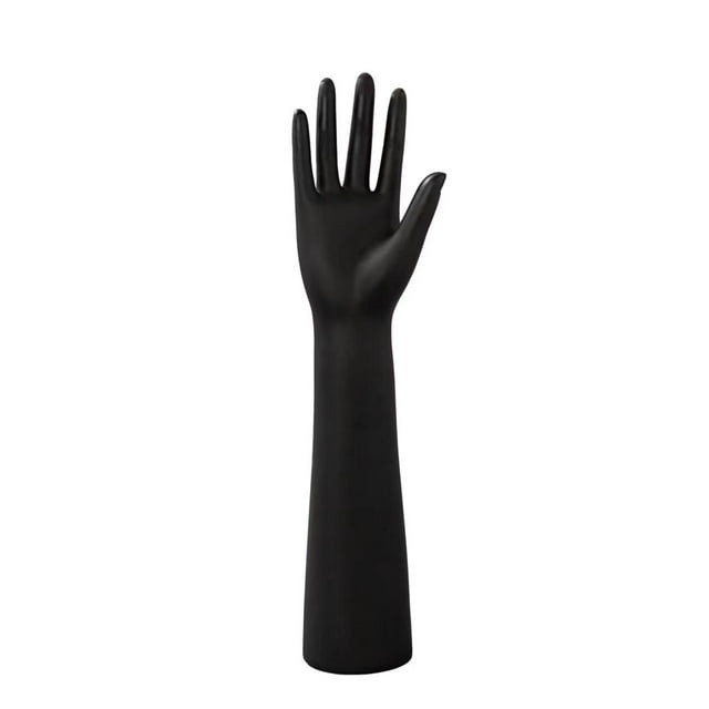 Mano de maniquí femenina negra, portátil, para uso comercial, proyectos de bricolaje, líneas suaves. Derecha